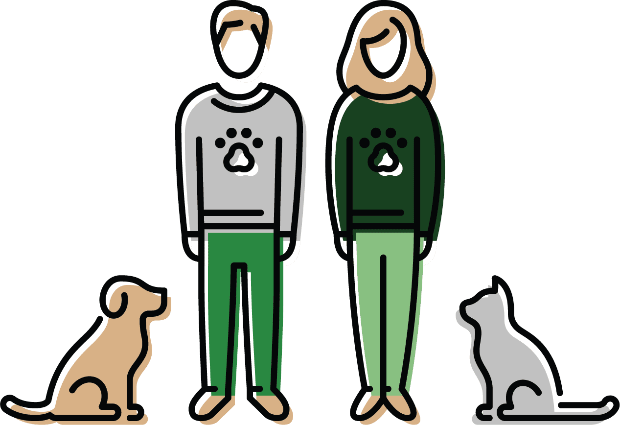 Vector image of pet owners